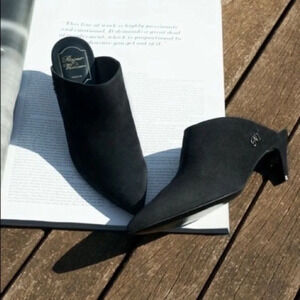 Roger Vivier Choc Suede Mules Kitten Heels Slides